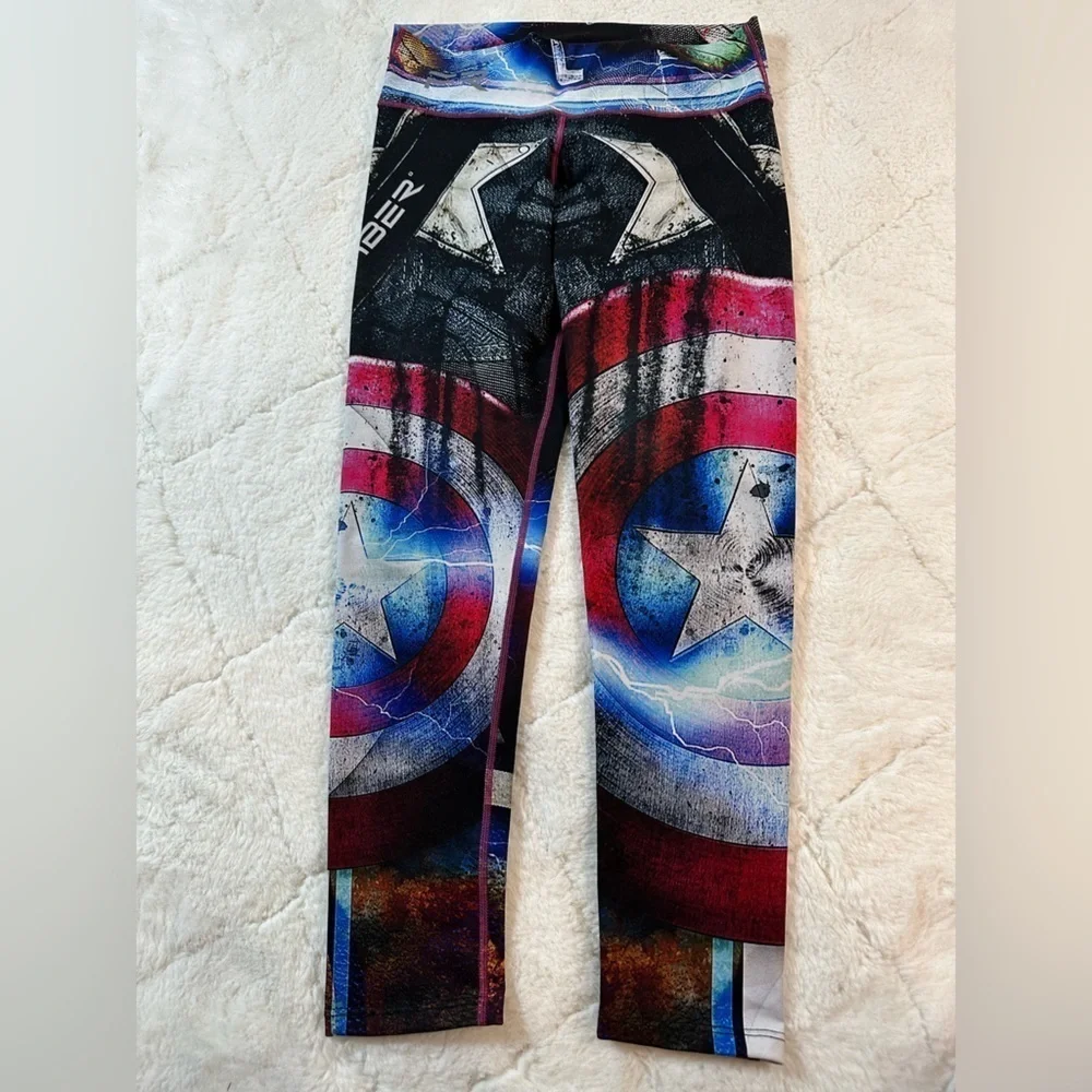 Fiber Heroes Limited Edition captain america one size fits all athletic leggings